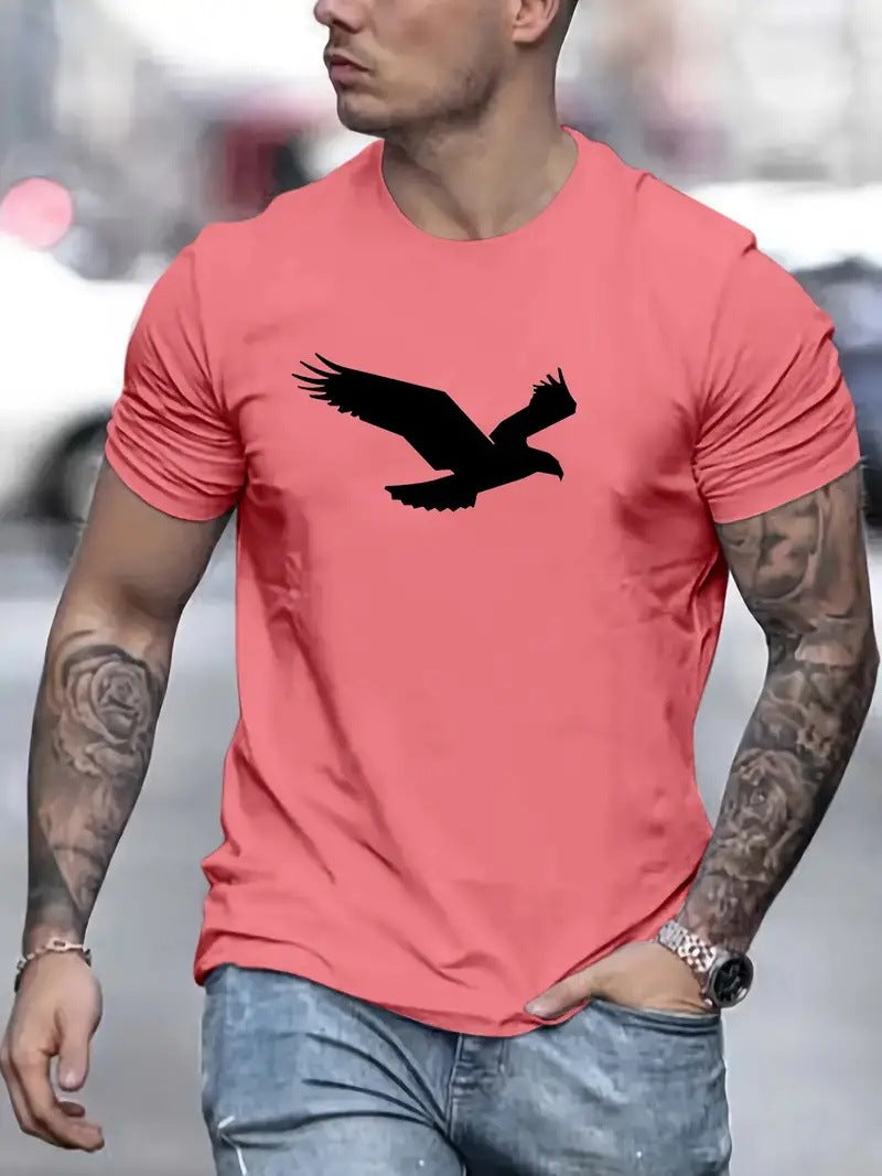 3D Eagle Print Casual Tee