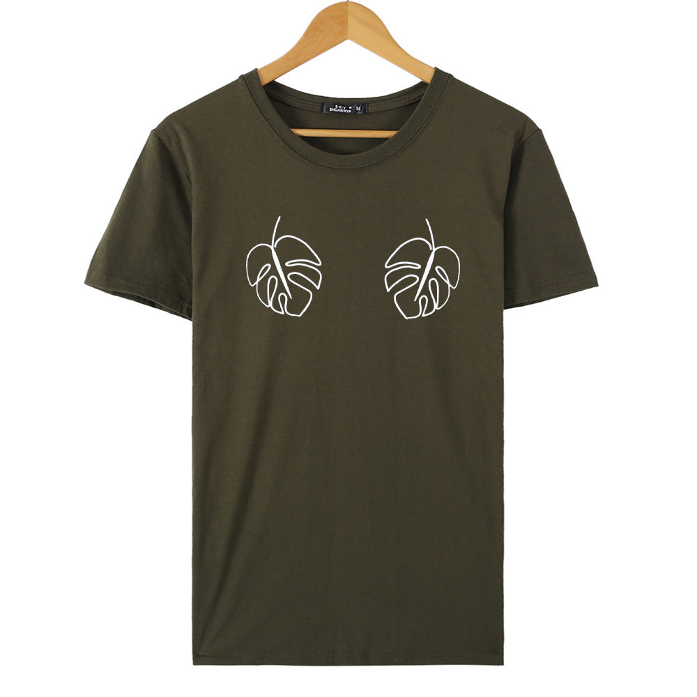 Short-sleeved T-shirt with English graphic print