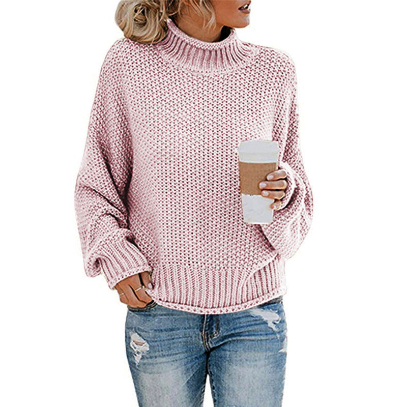 Thick Knit Turtleneck Pullover Cardigan