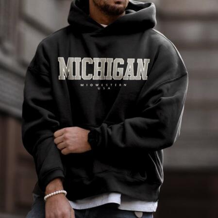 European And American Leisure Hooded Pocket Sweat Shirt