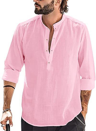 Stand-Up Collar Long Sleeve Casual Shirt