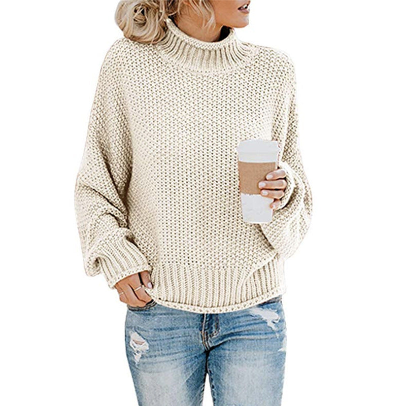 Thick Knit Turtleneck Pullover Cardigan