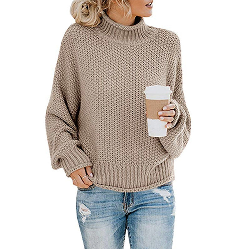 Thick Knit Turtleneck Pullover Cardigan