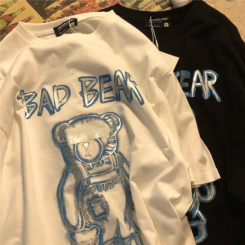 Creative Graffiti Bear Print Tee