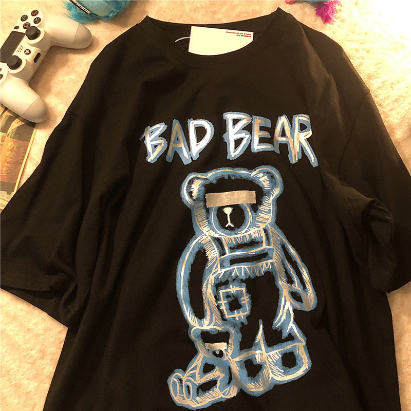 Creative Graffiti Bear Print Tee