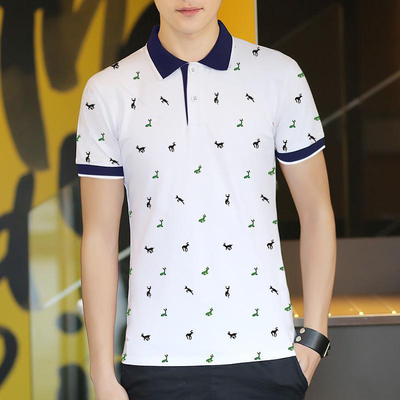 Fawn Print Summer Polo Shirt