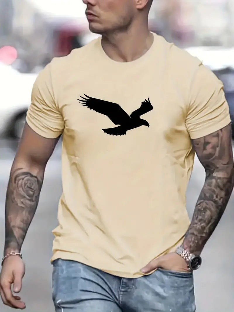 3D Eagle Print Casual Tee