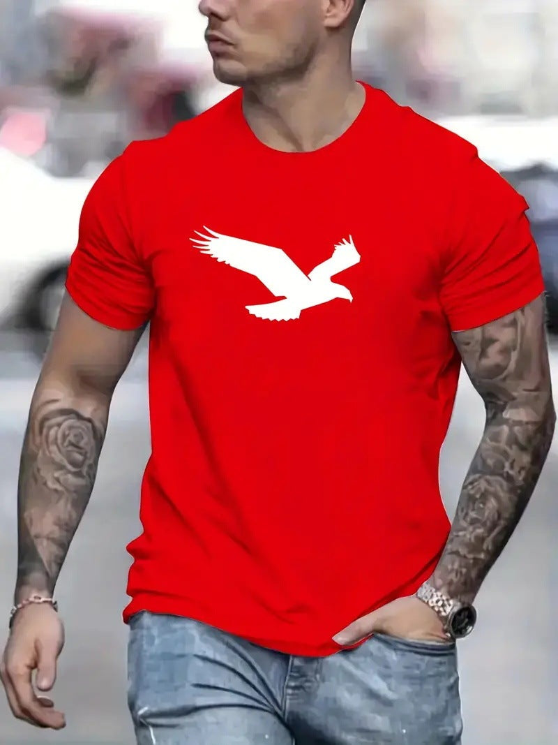 3D Eagle Print Casual Tee