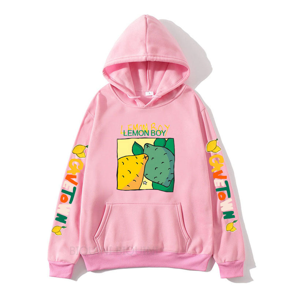 Lemon Boy Cartoon Print Hoodies