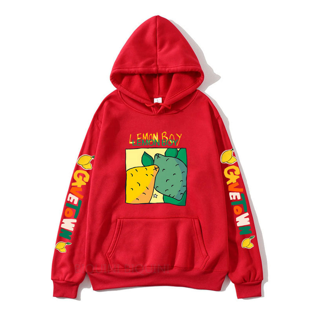 Lemon Boy Cartoon Print Hoodies