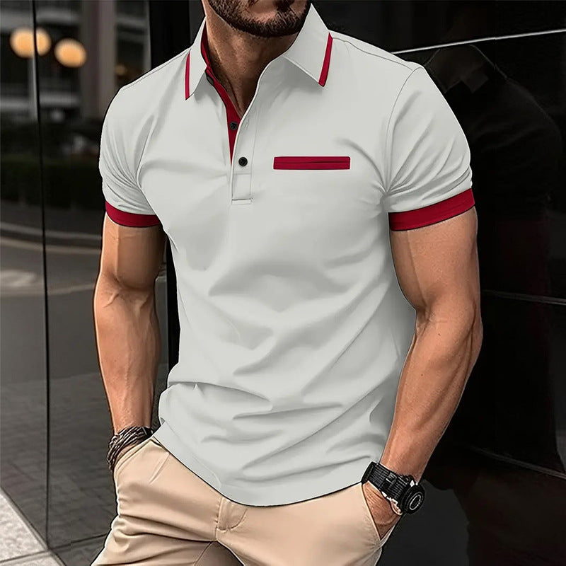 Leisure Polo Shirt with Faux Pocket