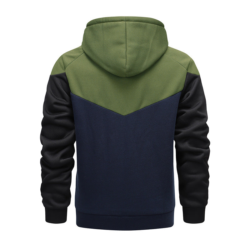 Men's Hoodie Patchwork Color Sweater