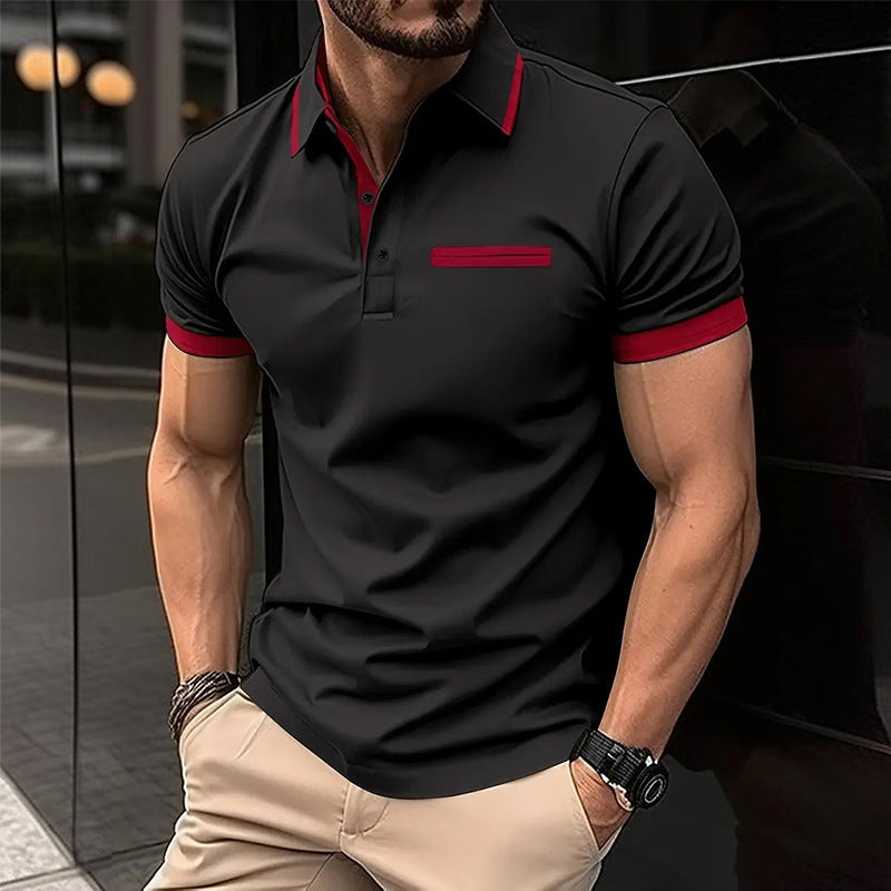 Leisure Polo Shirt with Faux Pocket