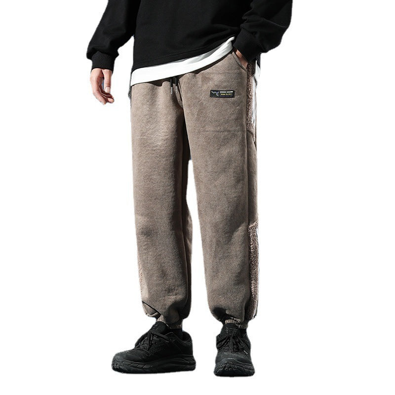 Men's Thickening And Fleece Lamb Wool Loose Trend Leisure