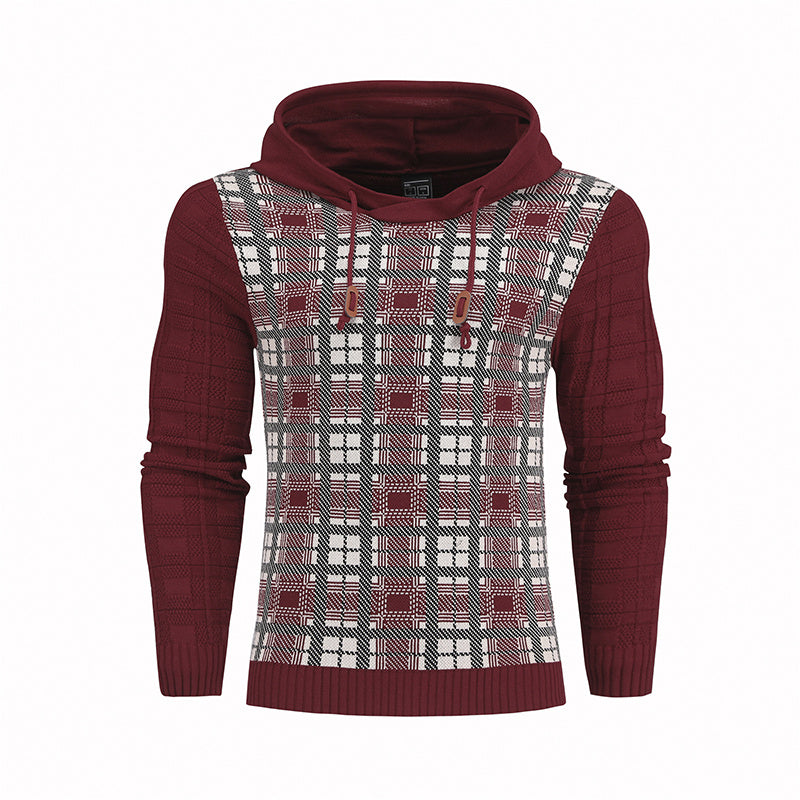 Pullover Plaid Image Multi-Color Lines Hoodies