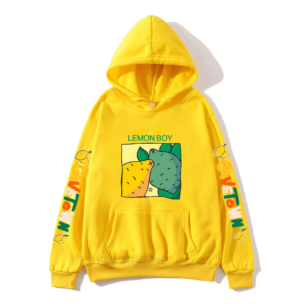 Lemon Boy Cartoon Print Hoodies