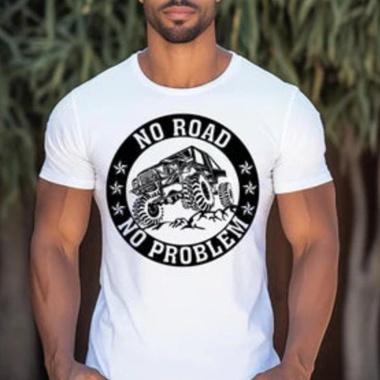 "No Road No Problem" Digital Print T-Shirt