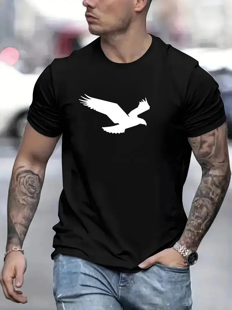 3D Eagle Print Casual Tee