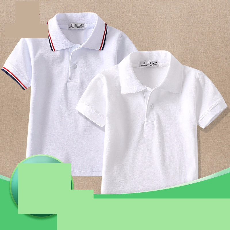 CUHK Childrens White Lapel T Shirt