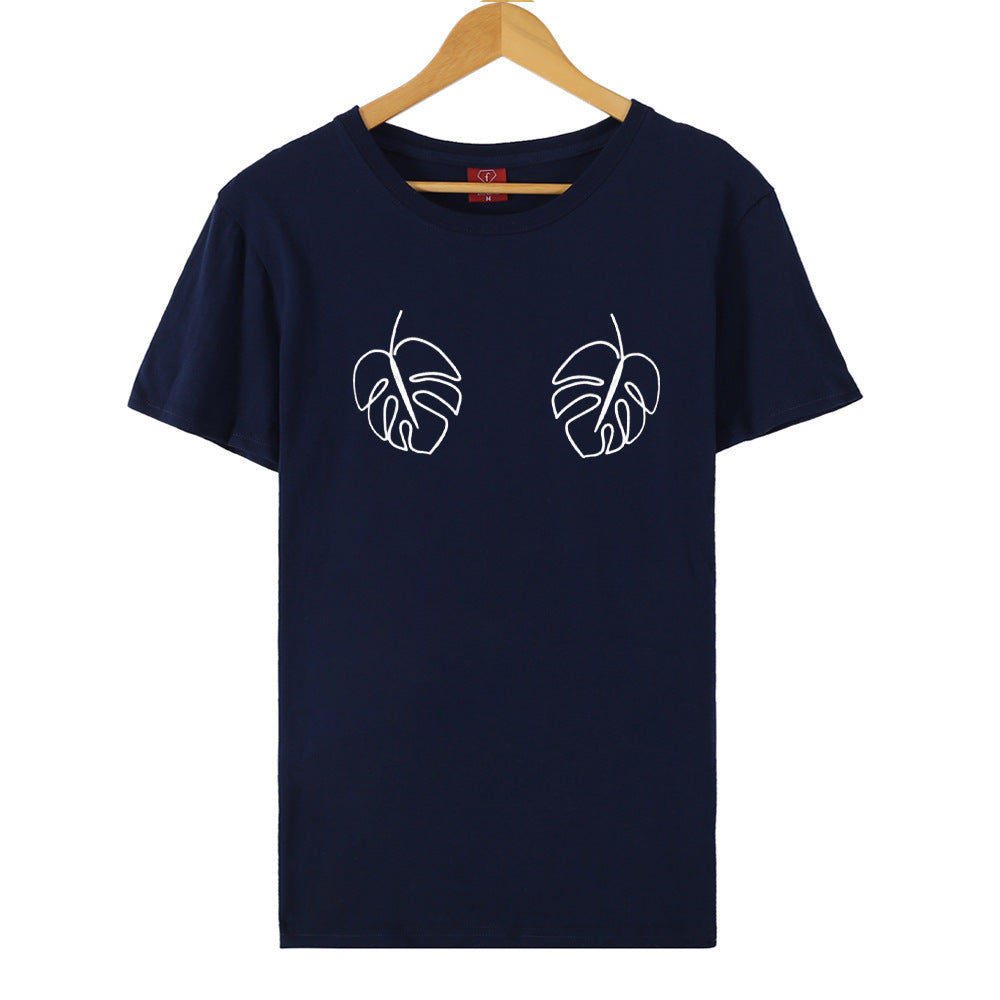 Short-sleeved T-shirt with English graphic print