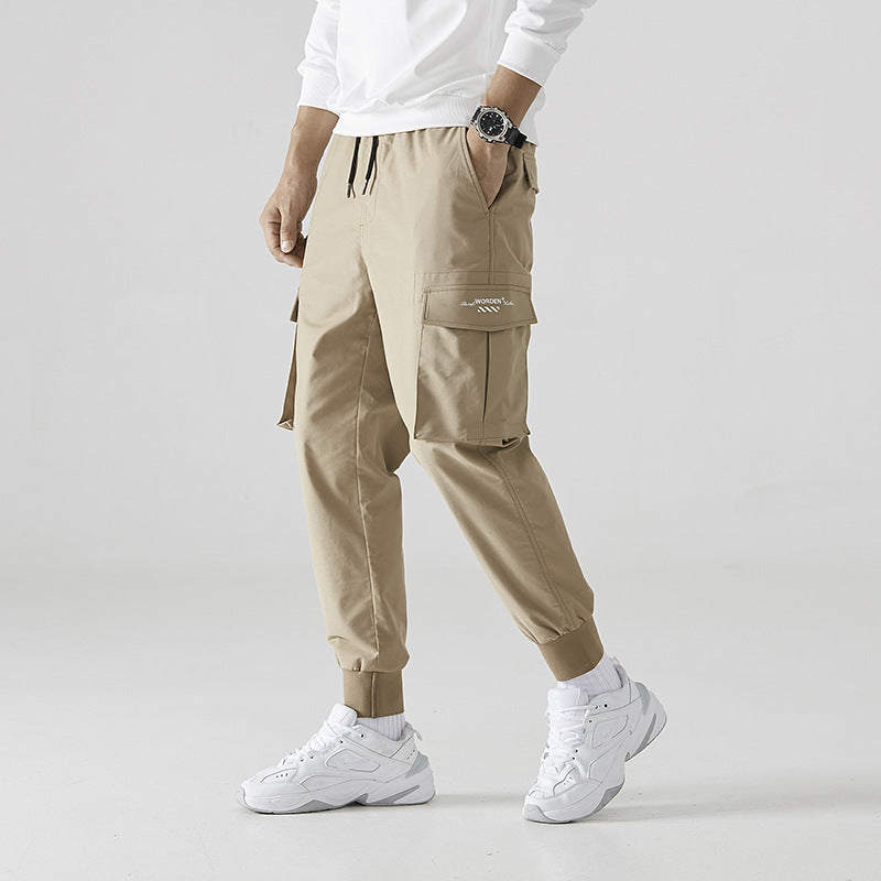 Loose-Fit Nine-Split Pants with Pockets