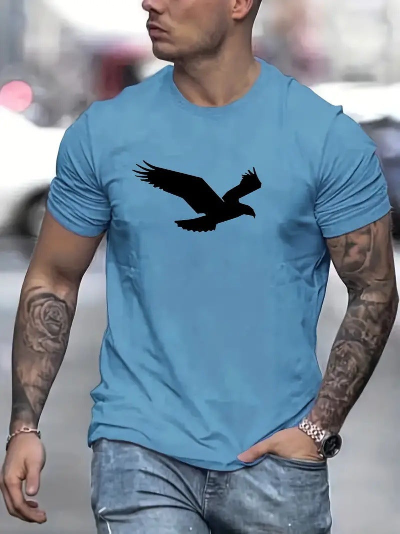 3D Eagle Print Casual Tee