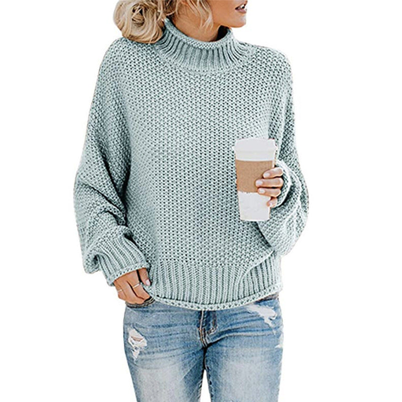 Thick Knit Turtleneck Pullover Cardigan