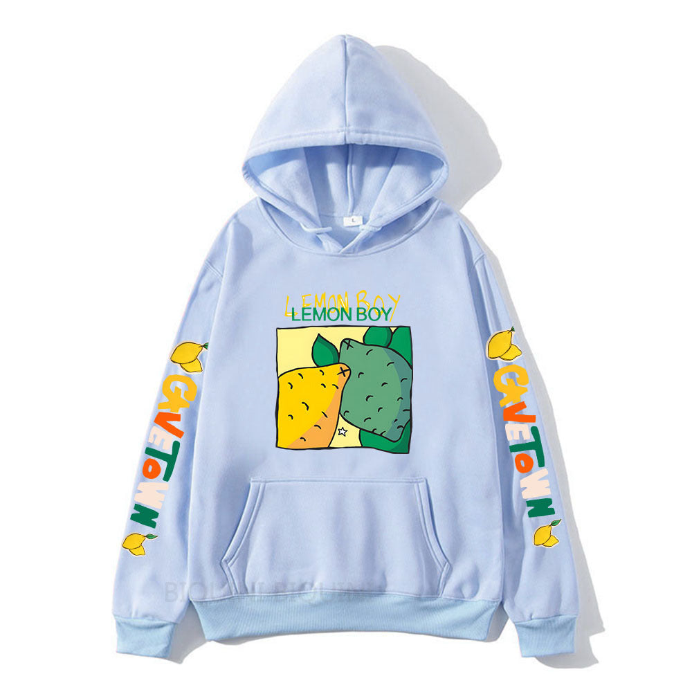 Lemon Boy Cartoon Print Hoodies