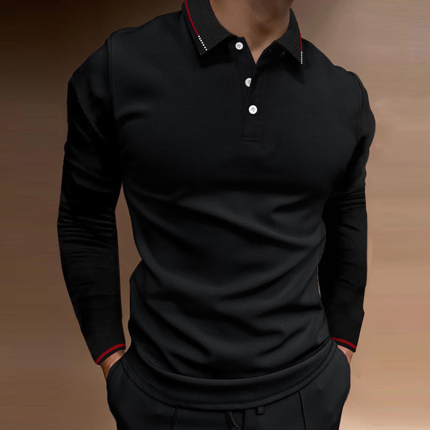 Autumn Sports Stand-Collar Long-Sleeve Shirt