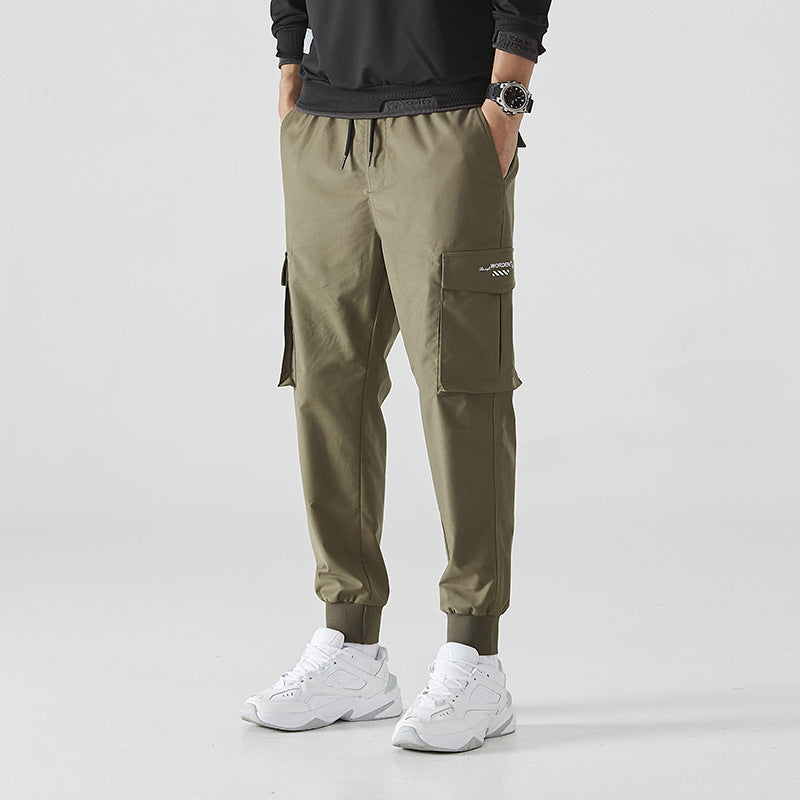 Loose-Fit Nine-Split Pants with Pockets