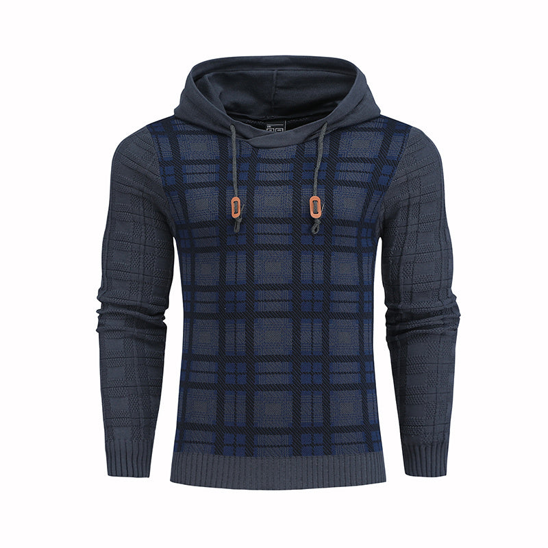 Pullover Plaid Image Multi-Color Lines Hoodies