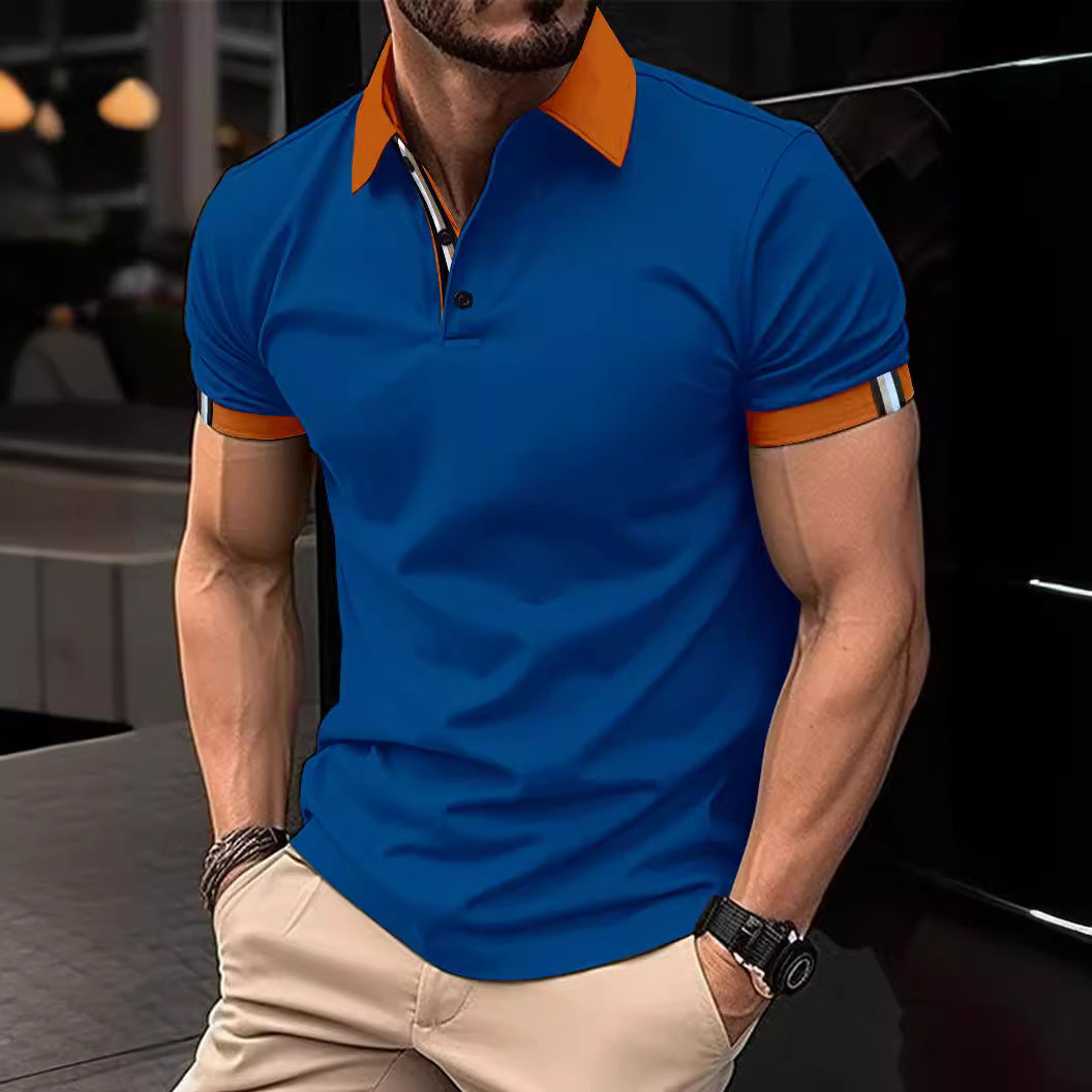 Men's Casual Button Solid Color Short Sleeves