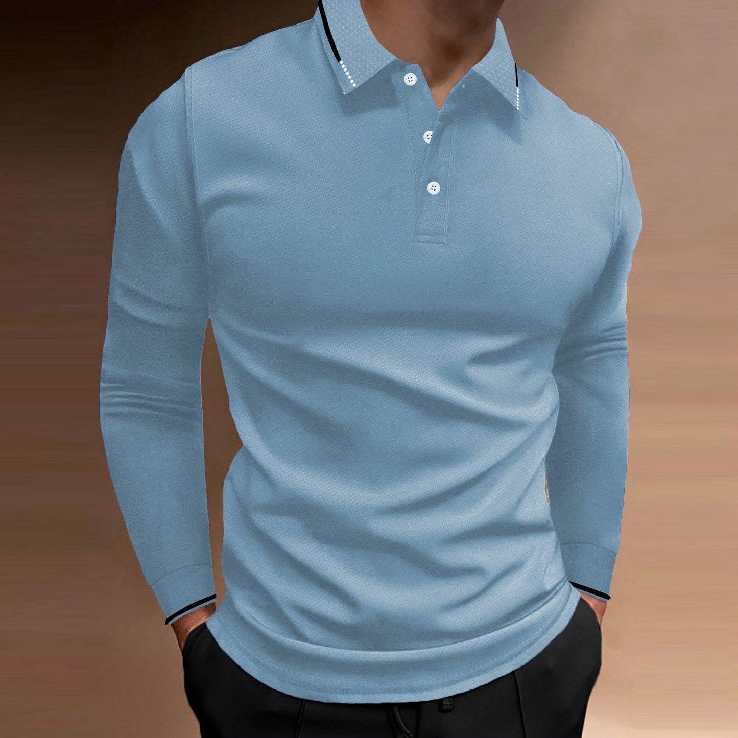 Autumn Sports Stand-Collar Long-Sleeve Shirt