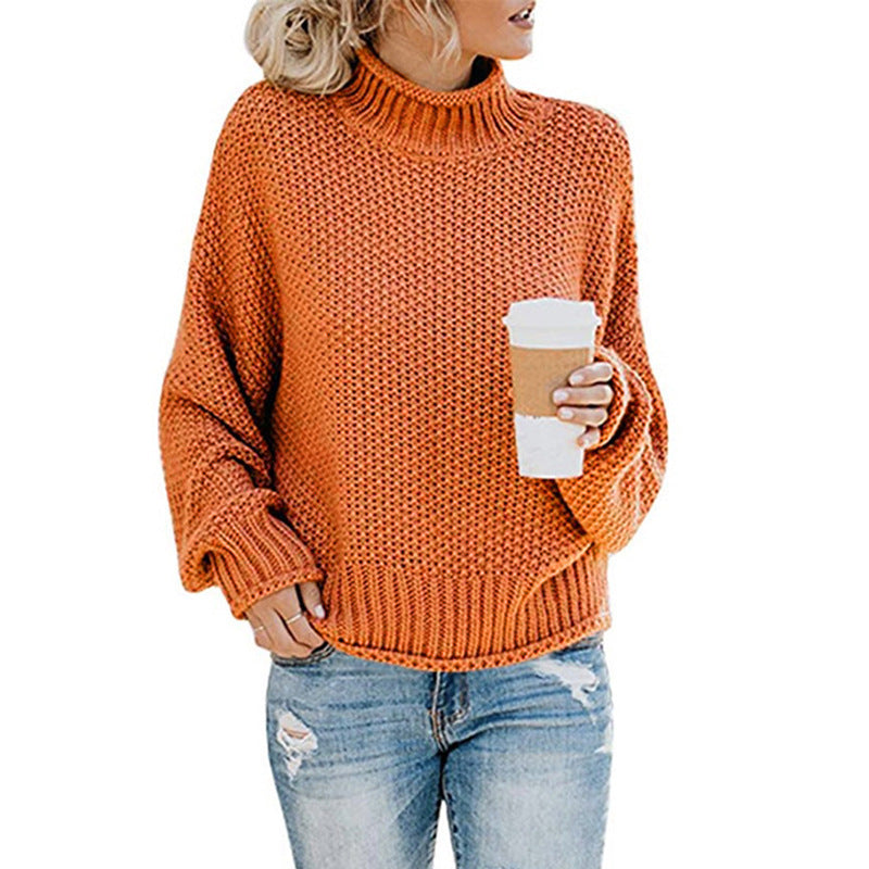 Thick Knit Turtleneck Pullover Cardigan