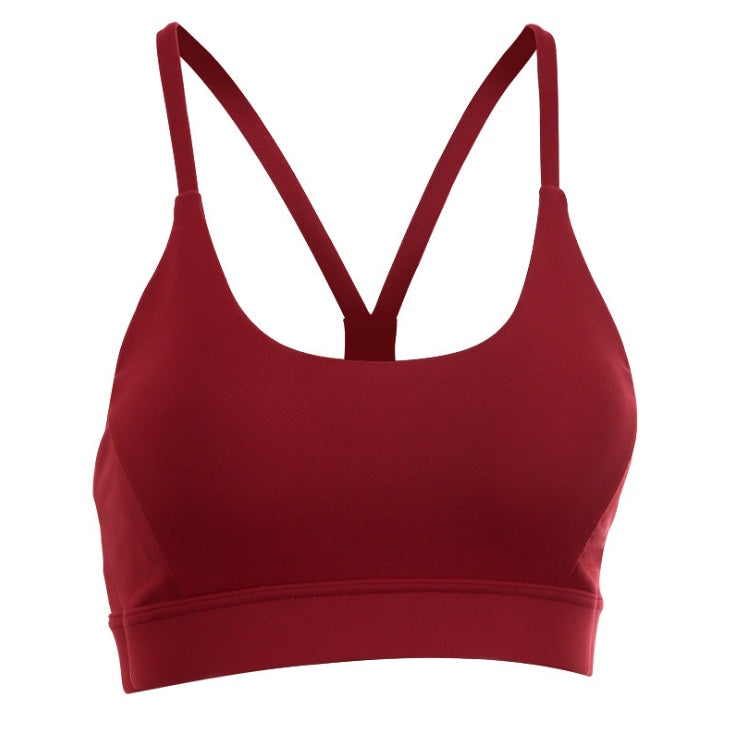 Back Mesh Triangle Push-Up Sports Bra