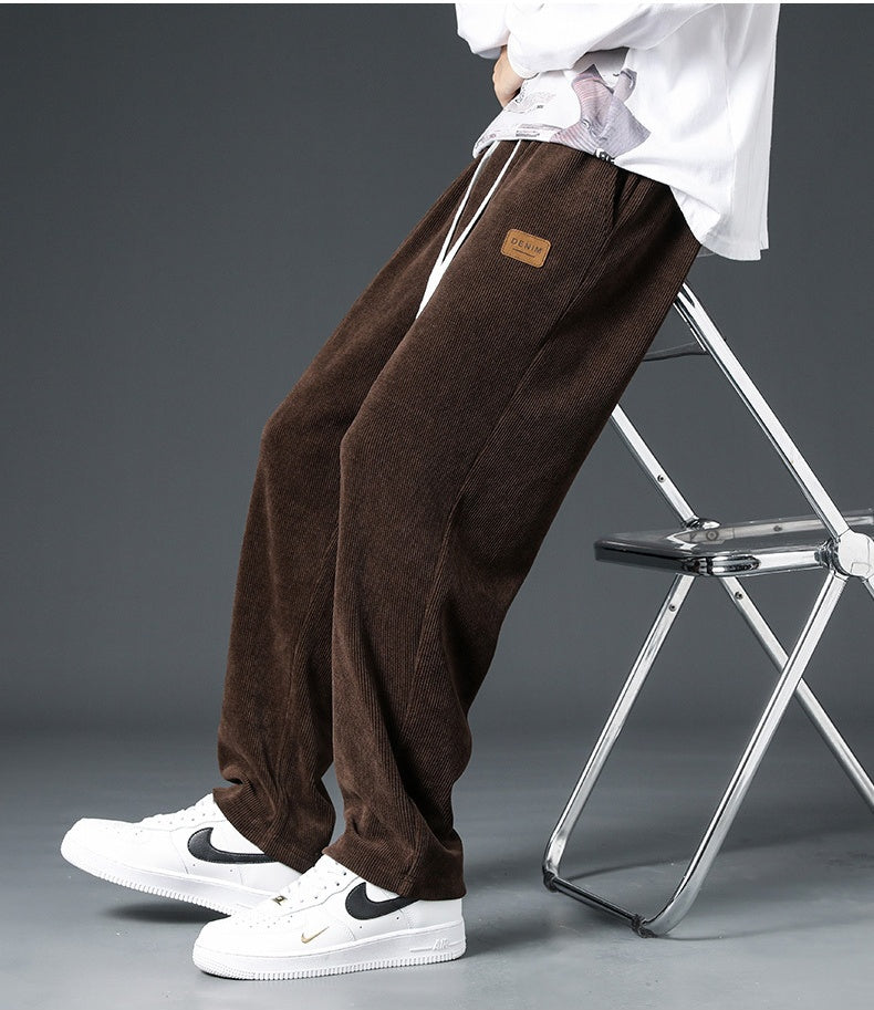 Autumn/Winter Corduroy Fleece Wide-Leg Pants