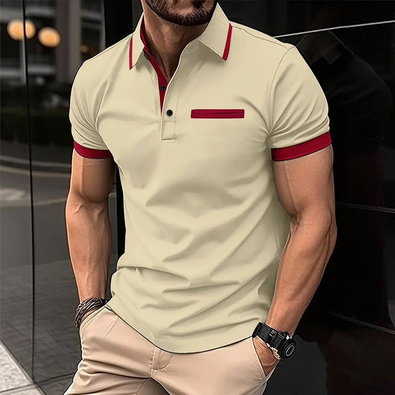 Leisure Polo Shirt with Faux Pocket