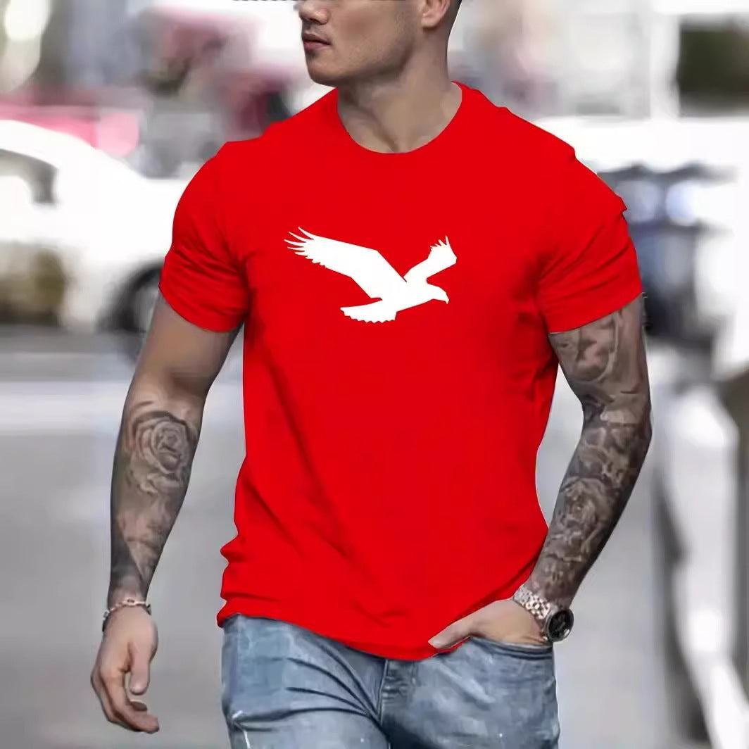 3D Eagle Print Casual Tee