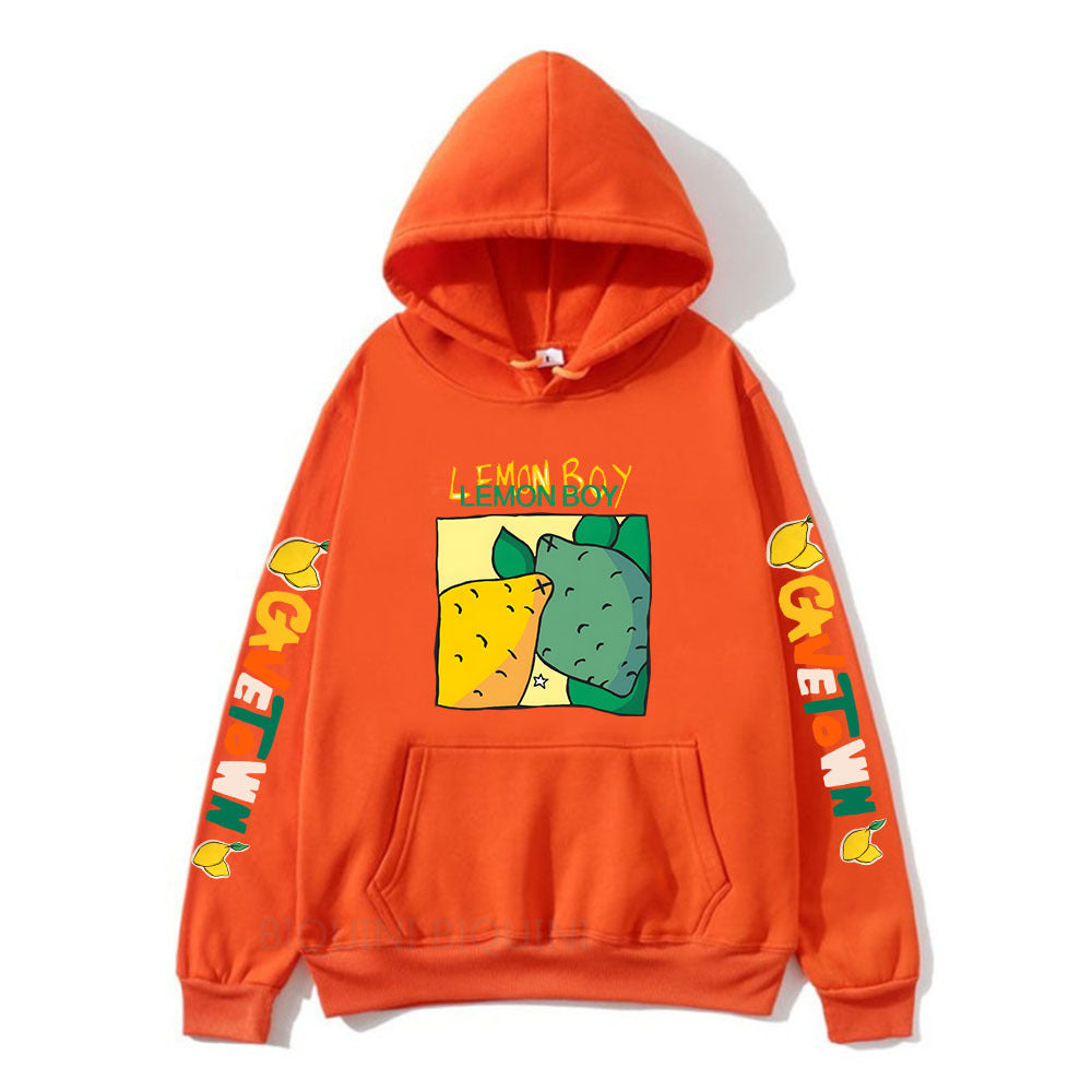 Lemon Boy Cartoon Print Hoodies