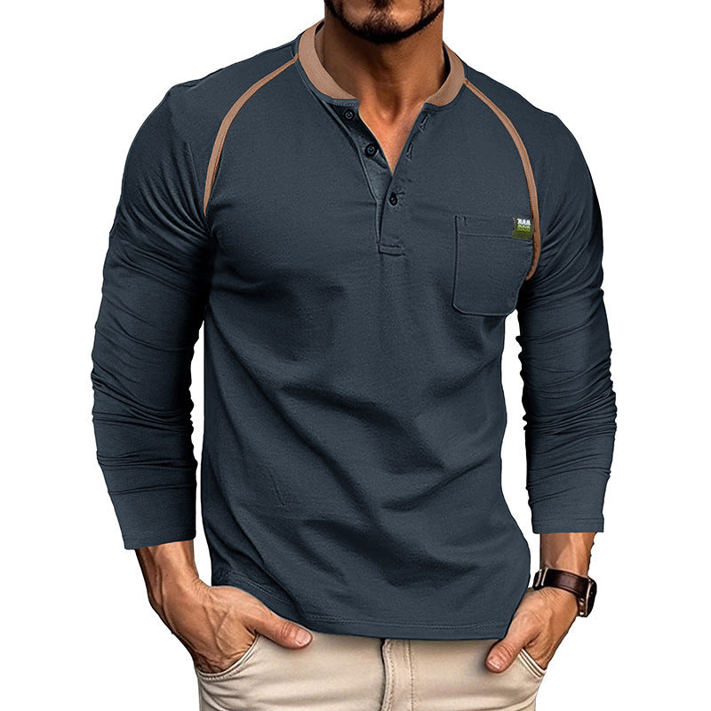 Fashion Colorblock Casual Amazon Men's Top