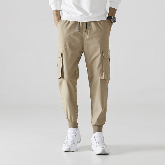 Loose-Fit Nine-Split Pants with Pockets