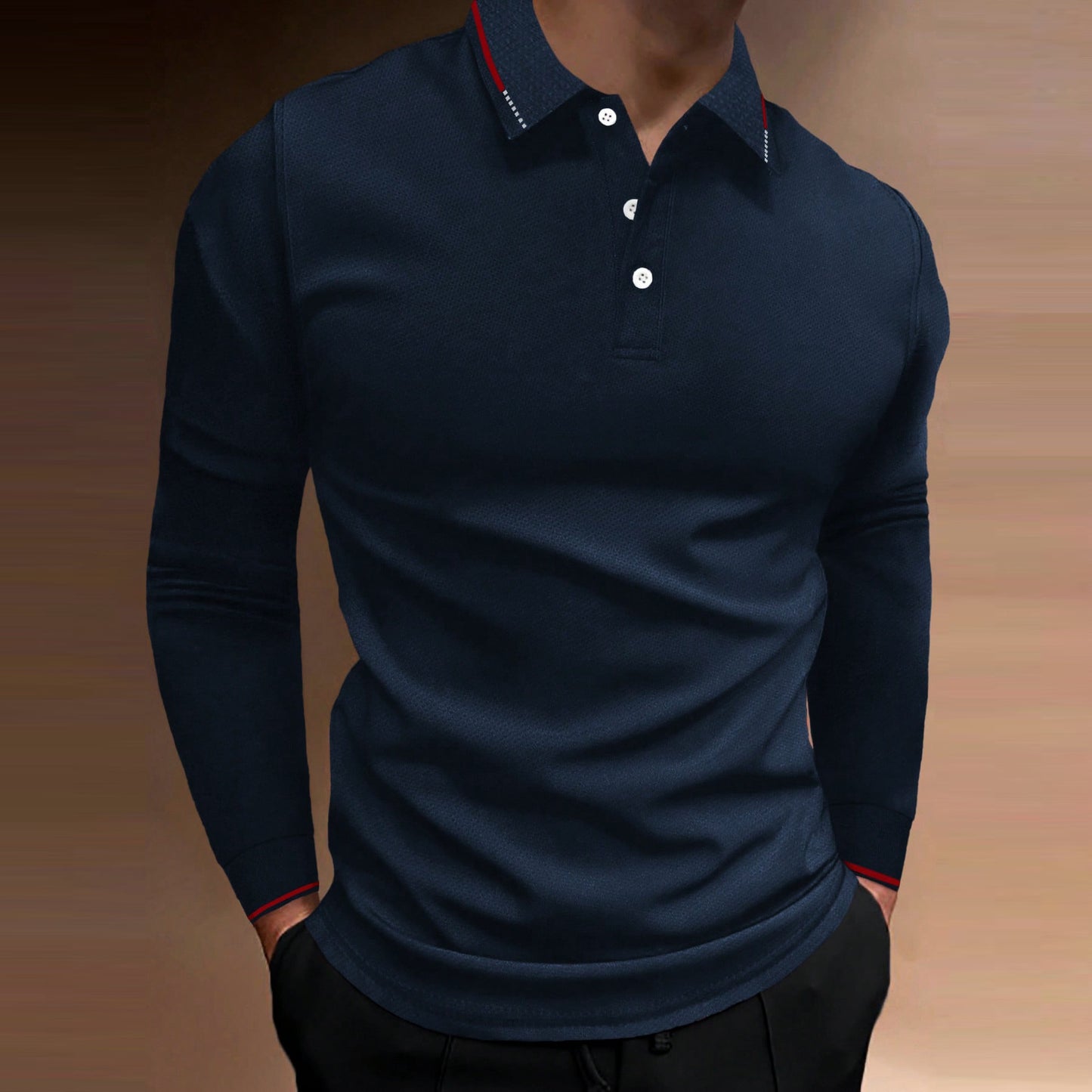 Autumn Sports Stand-Collar Long-Sleeve Shirt