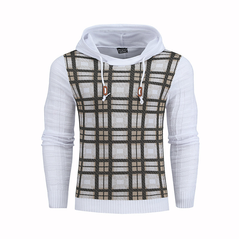 Pullover Plaid Image Multi-Color Lines Hoodies