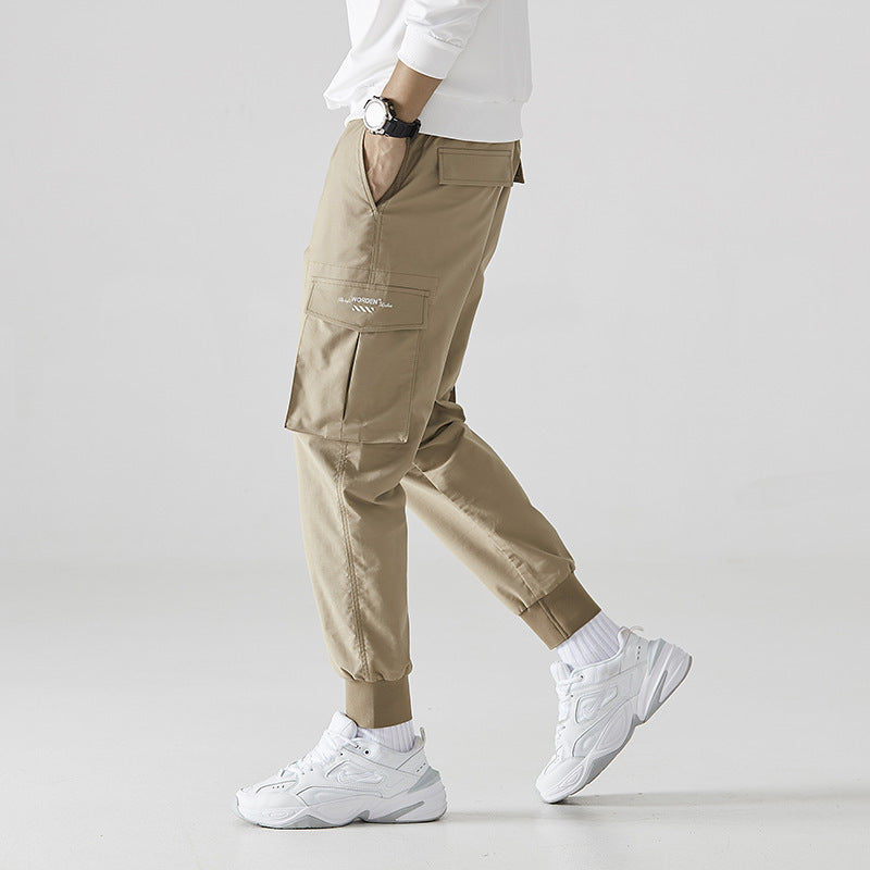 Loose-Fit Nine-Split Pants with Pockets