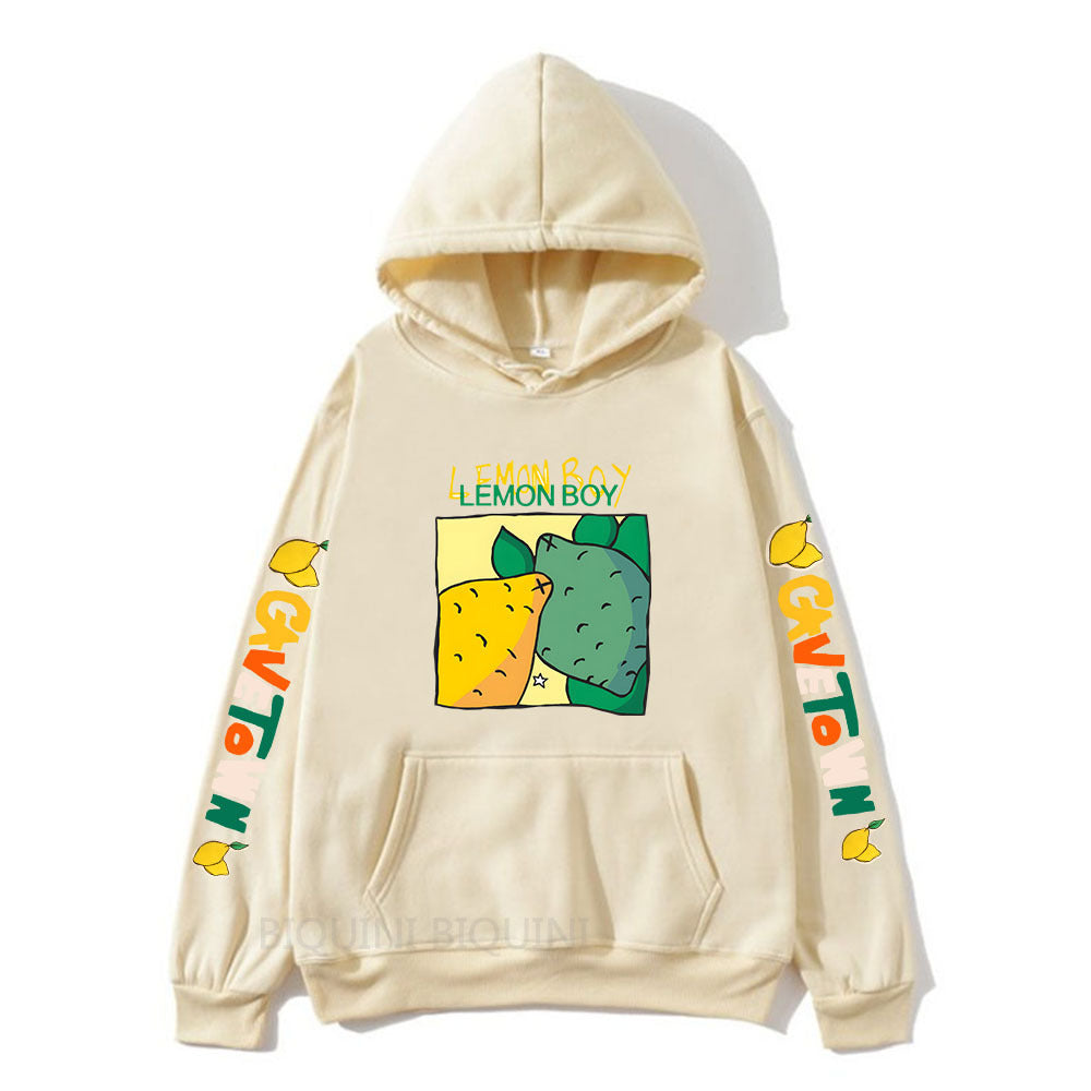 Lemon Boy Cartoon Print Hoodies