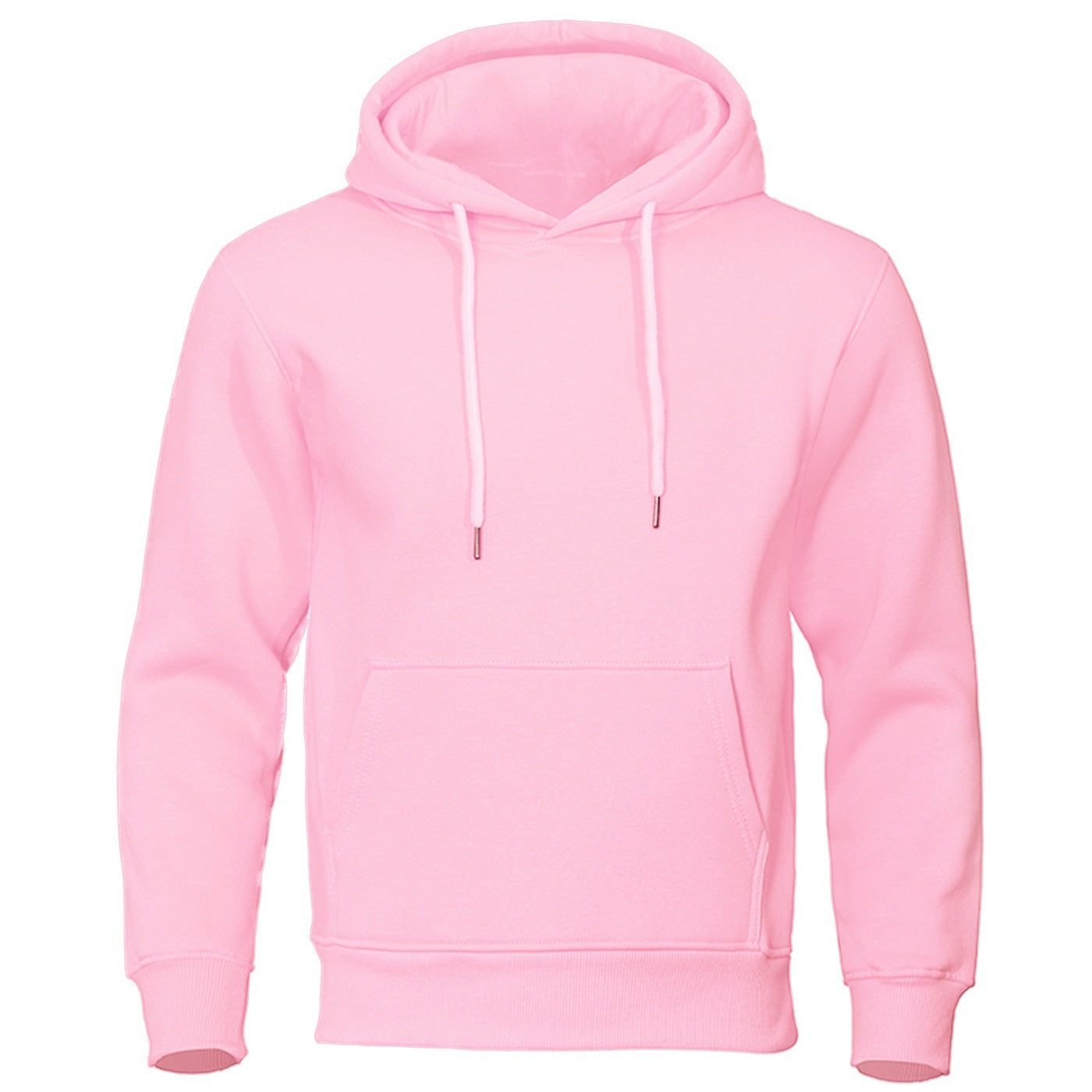 Solid Color Pullover Sweatshirt Spring Fashion Fleece Unisex Hoodie