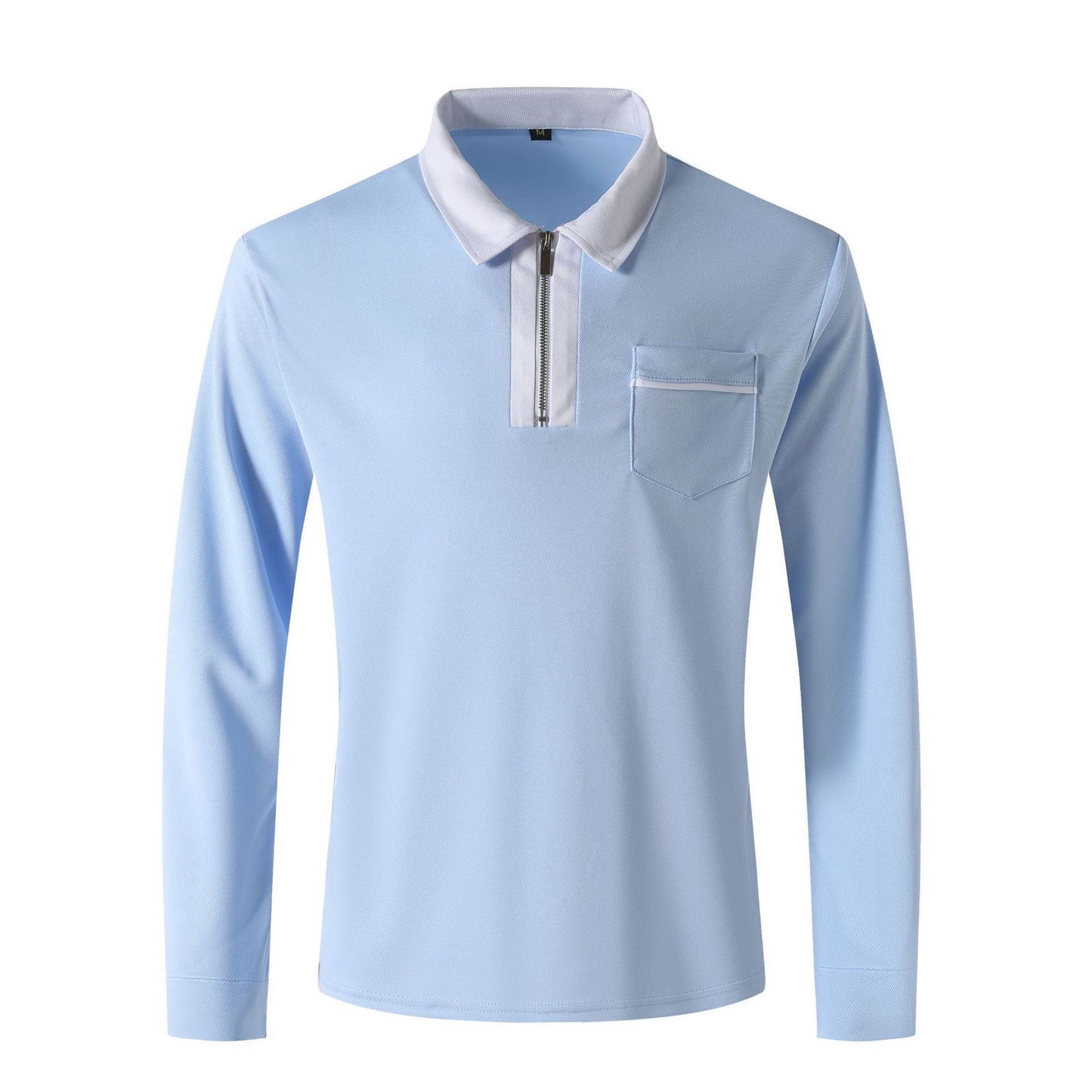 2024 Autumn Zipper Polo Shirt with Pockets