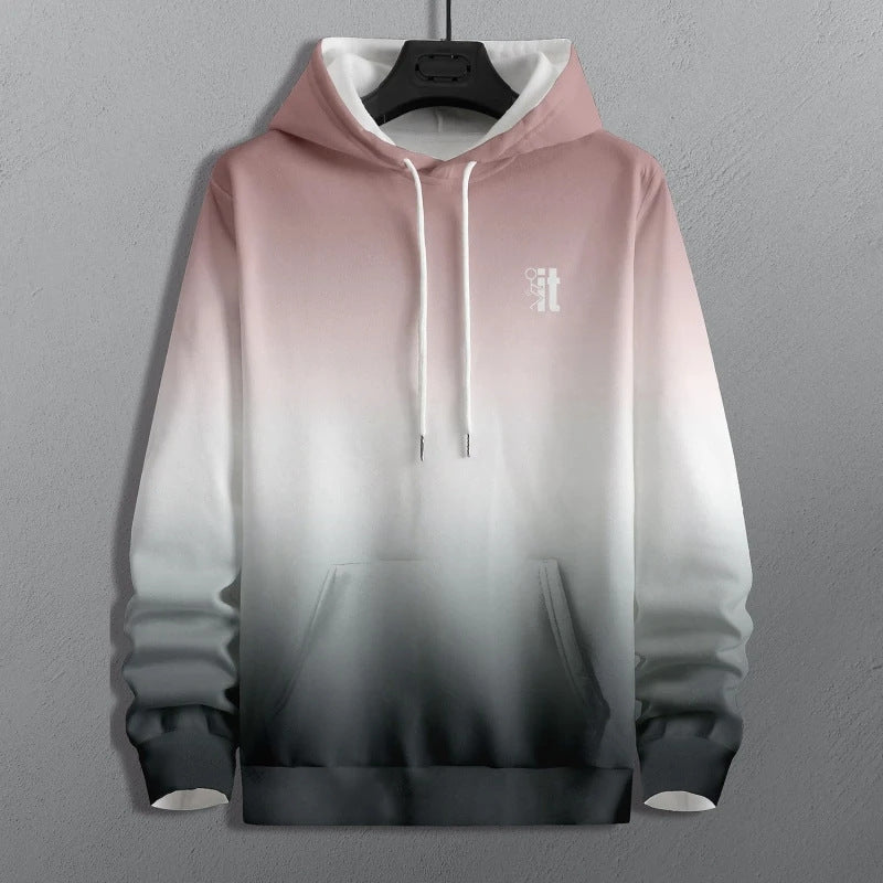 3D Gradient Print Long Sleeve Hoodie