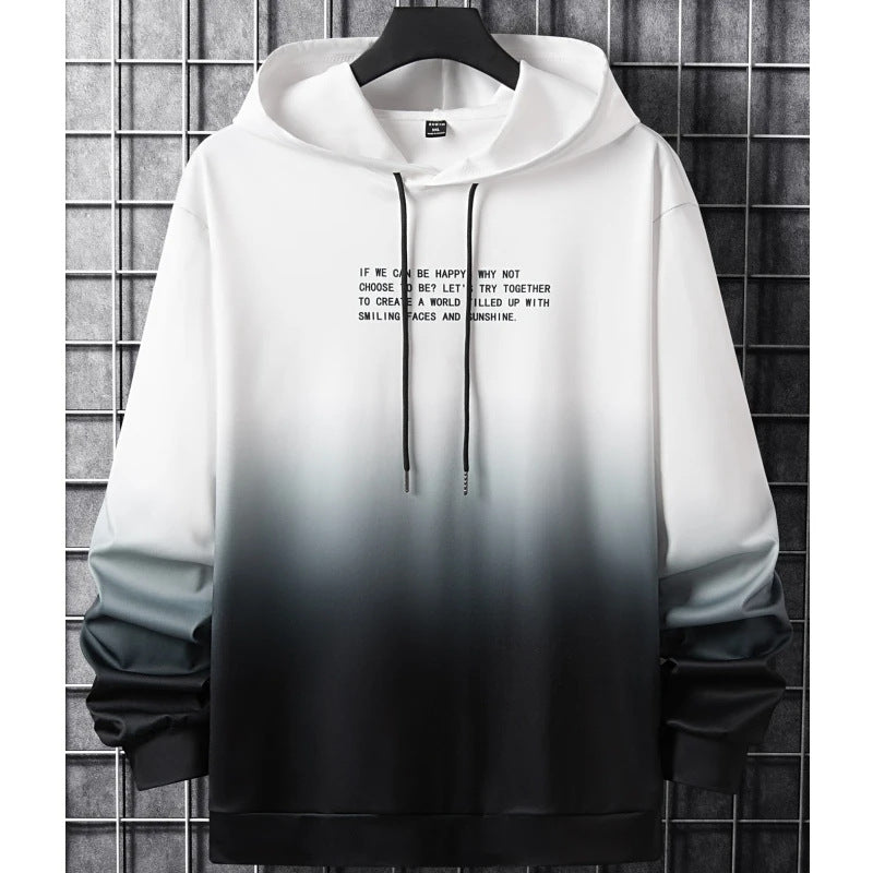 3D Gradient Print Long Sleeve Hoodie