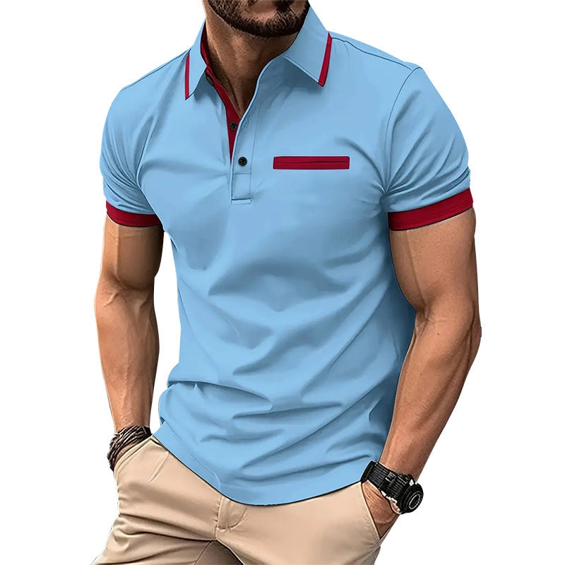 Leisure Polo Shirt with Faux Pocket